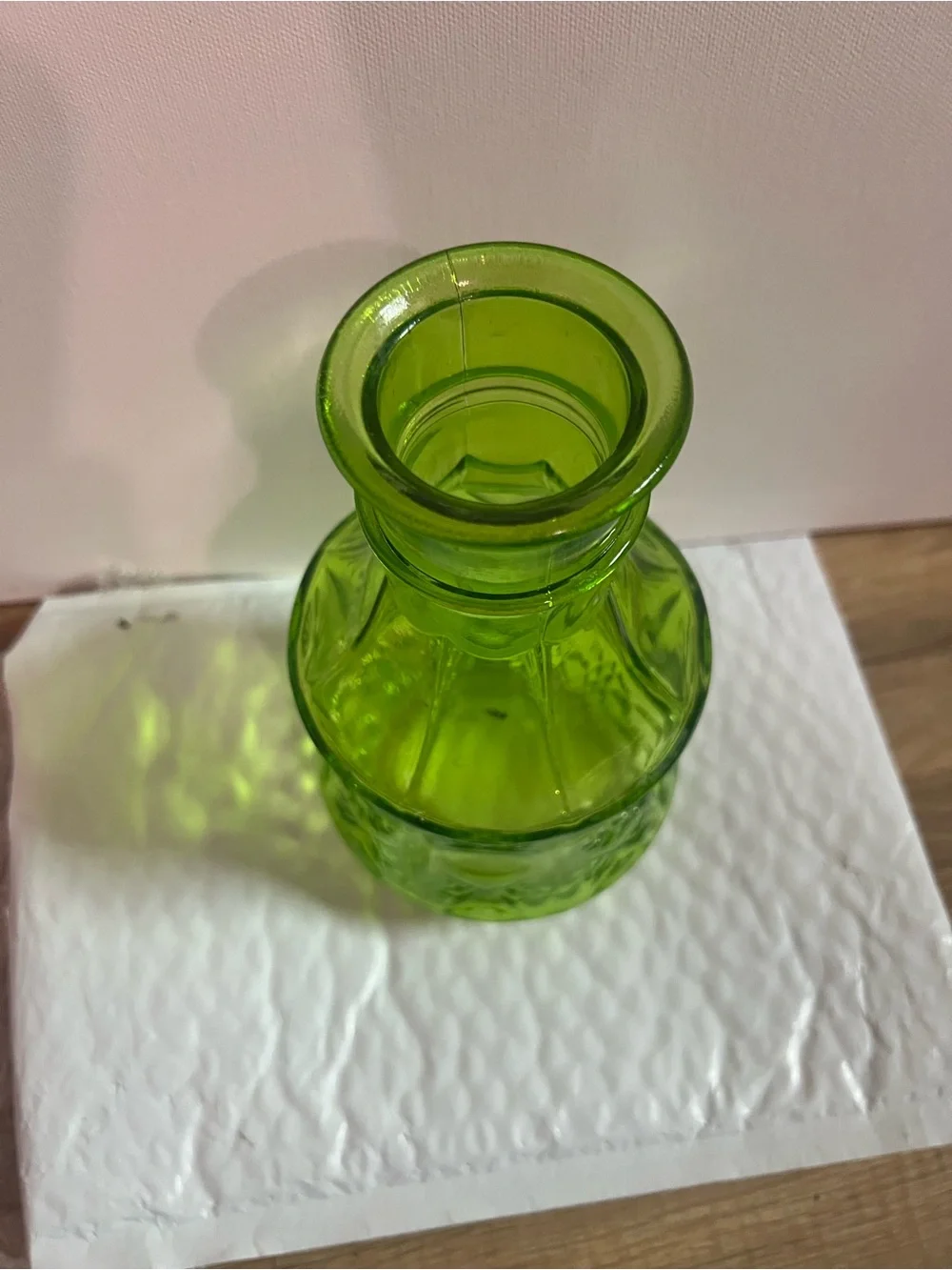 Emerald Green Pressed Glass Vase - Home Accents